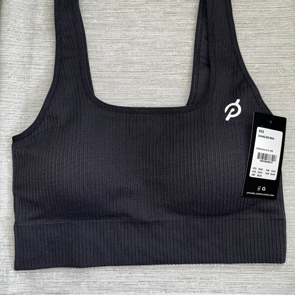 NWT, Peloton, Apparel, Seamless Square Neck Bra, Slate XS/S - Picture 5 of 6